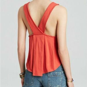 Free People Toying Around Tank in Red Orange